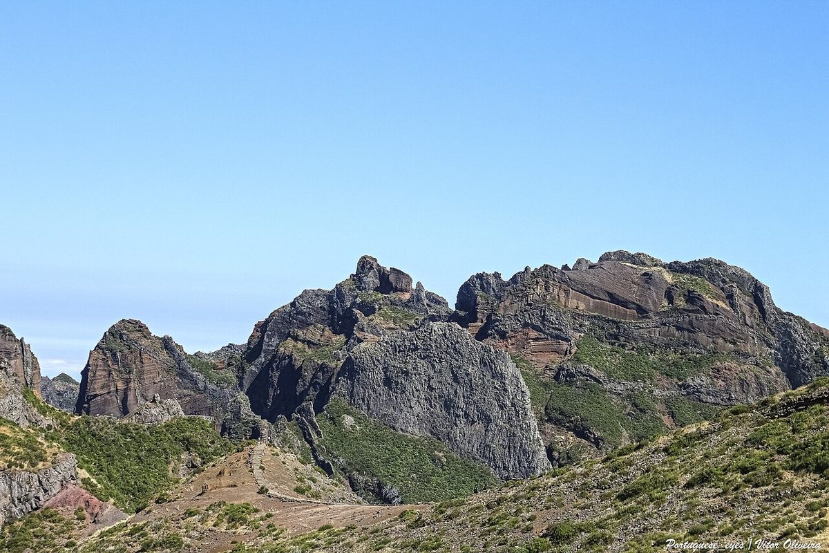 The volcanic ridge between Pico do Arieiro and Pico Ruivo on the PR1 trail in Madeira